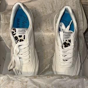 Blowfish White Sneakers with Thick Sole and Smooth Finish